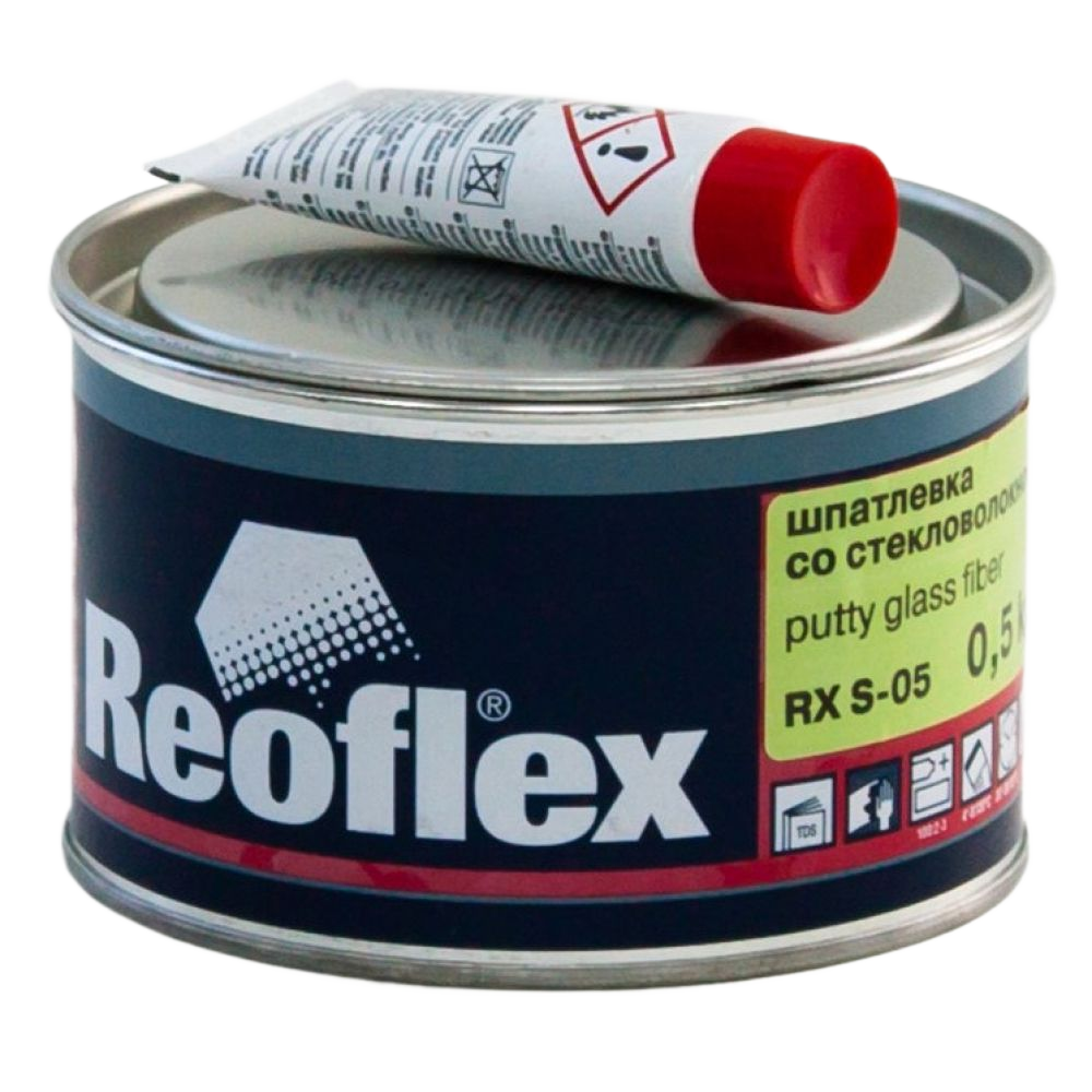 Шпатлевка REOFLEX Glass fiber со стекловолокном 0.5кг