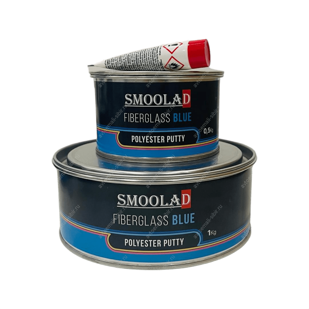 SMOOLAD BLACK Шпатлевка голубая BLUE GLASS 1.0кг +  отвердитель