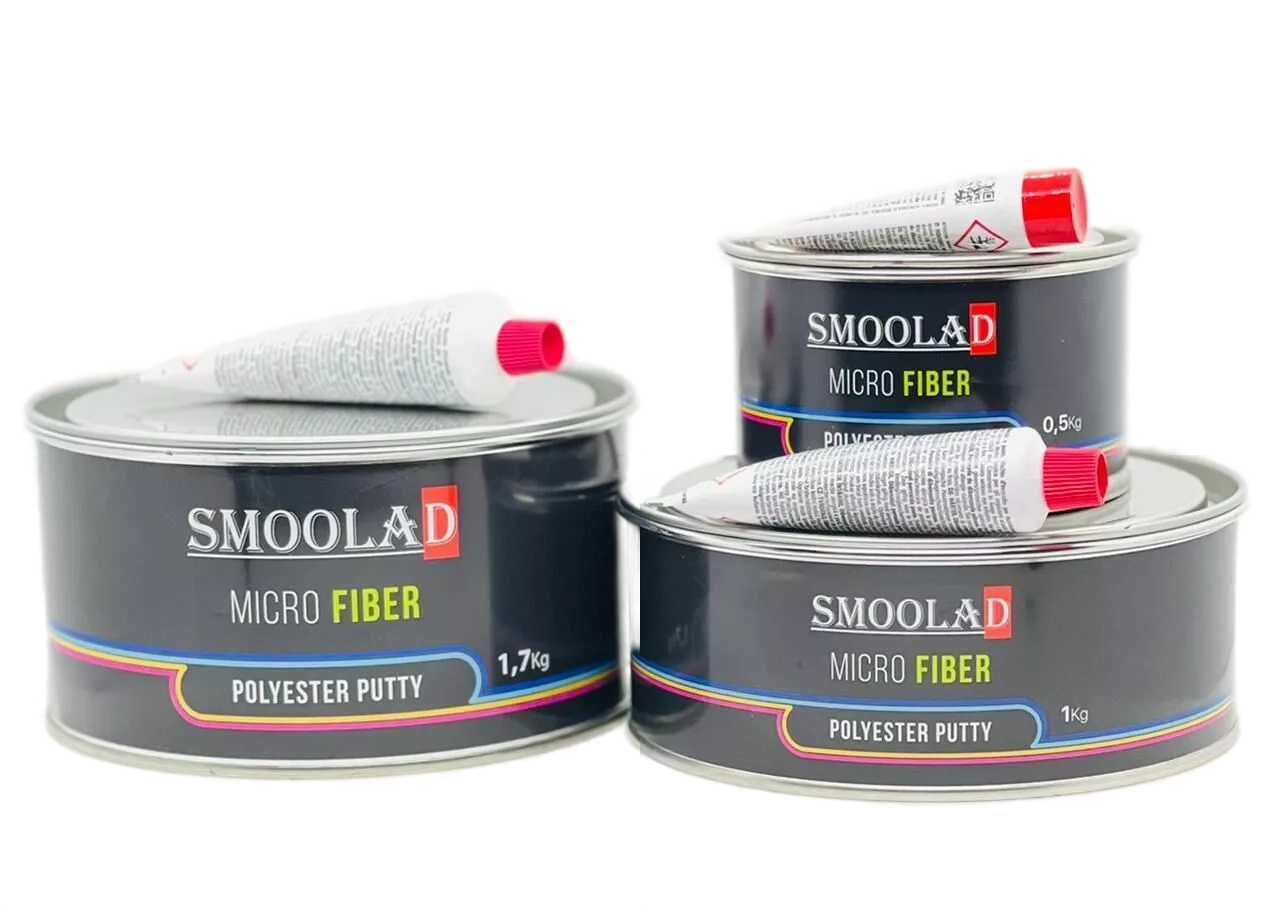 SMOOLAD BLACK Шпатлевка MICROFIBER 1.0 кг с  отвердителем