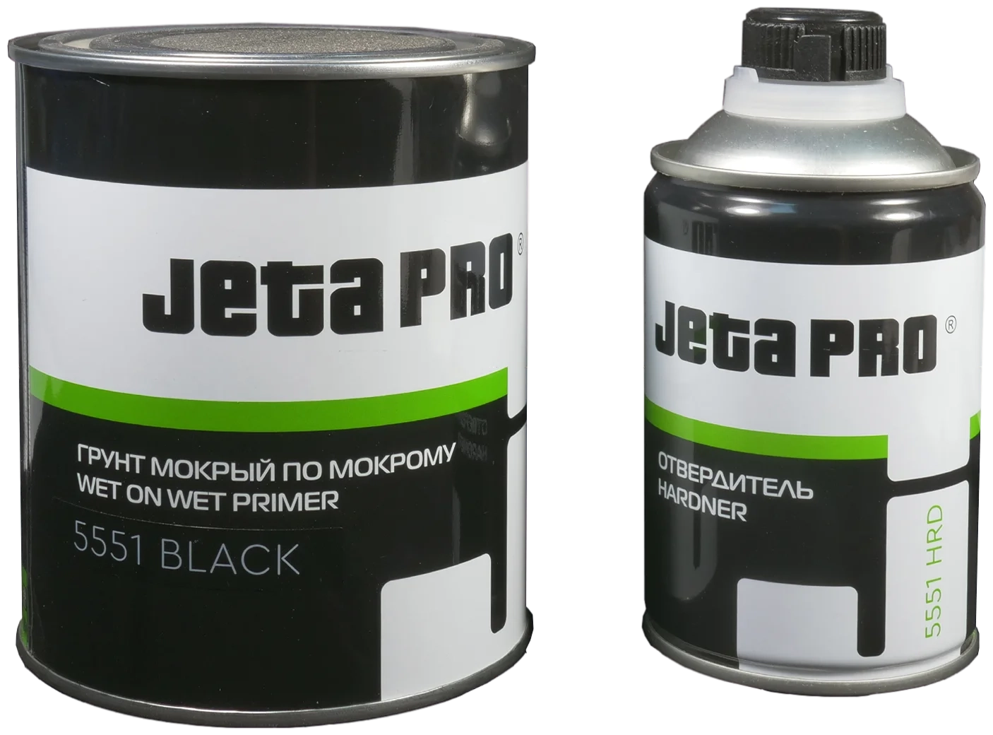 5551 black Грунт акрил 3:1 мокрый по мокрому JETAPRO HIGH BUILD UHS Черный комплект 0,75л + 0,25л