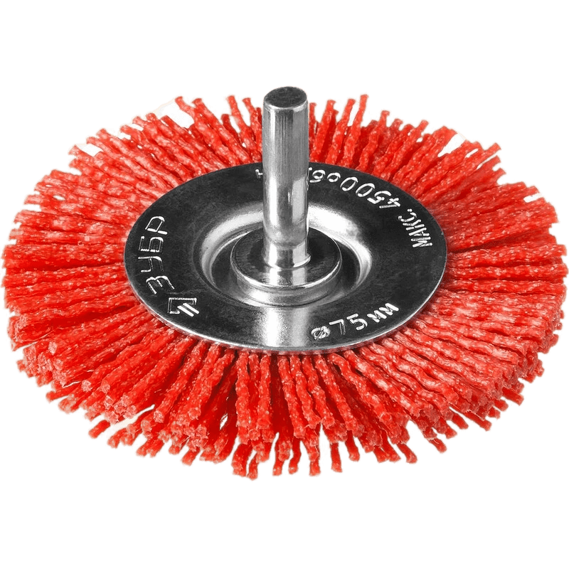 Щетка дисковая для дрели ЗУБР, нейлоновая проволока с абразивным покрытием, 75мм (35161-075)