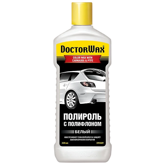 DW8409 Doctor Wax Цветной полироль с полифлоном белый 236мл