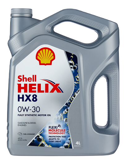 SHELL масло моторное Helix HX8 Synthetic SAE 0W30 синтетическое 4л