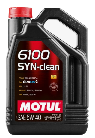 MOTUL 107942 масло моторное 6100 SYN-CLEAN 5w40 SN/C3 синтетическое 4л