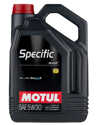 MOTUL 102643 масло моторное SPECIFIC DEXOS2 5w30 C3 синтетическое 5л (специально для GM, OPEL, Chevrolet)