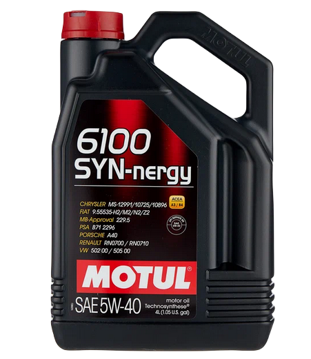 MOTUL 107978 масло моторное 6100 SYN-NERGY 5w40 A3/B4 синтетическое 4л