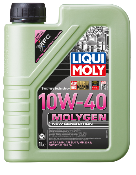 Liqui Moly 9059 масло моторное Molygen New Generation 10w40 SL/CF; A3/B4 CF-5 HC-синтетическое 1л