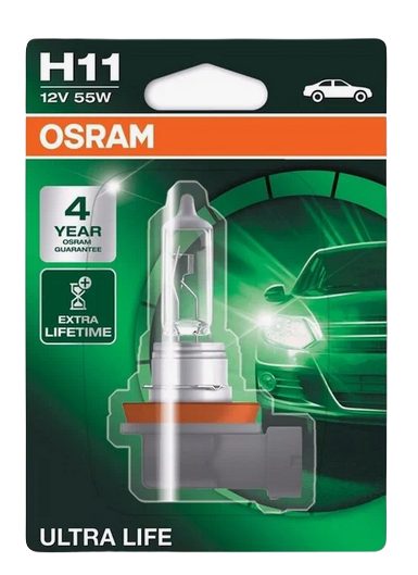 Автолампа 12V Н11 (55) PGJ19-2 ULTRA LIFE (блистер) OSRAM (О-64211ULTбл)