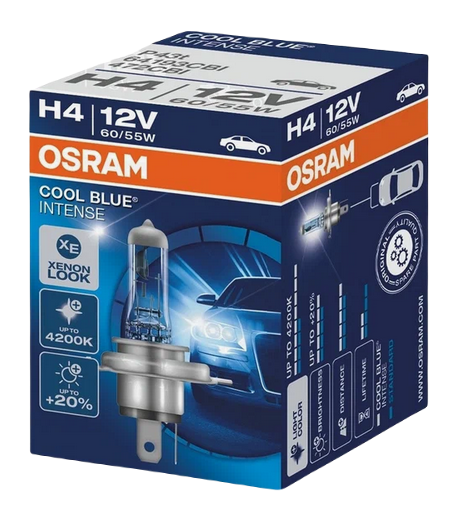 Автолампа 12V Н4 (60/55) Р43t-38 Cool Blue Intense OSRAM (О-64193CBI)