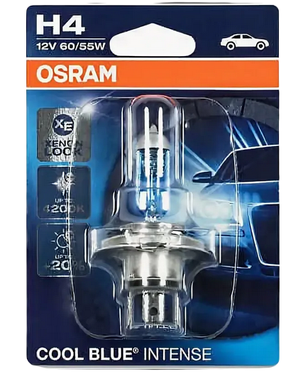 Автолампа 12V Н4 (60/55) Р43t-38+20% Cool Blue Intense (блистер) OSRAM (О-64193CBIбл)