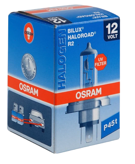 Автолампа 12V R2 (45/40) Р45t-41 Halogen OSRAM (О-64183)