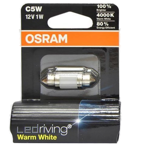 Автолампа C5W (SV8.5/8) 35мм LEDRIVING WARM WHITE 4000K (блистер) OSRAM (O-6498 WWбл)