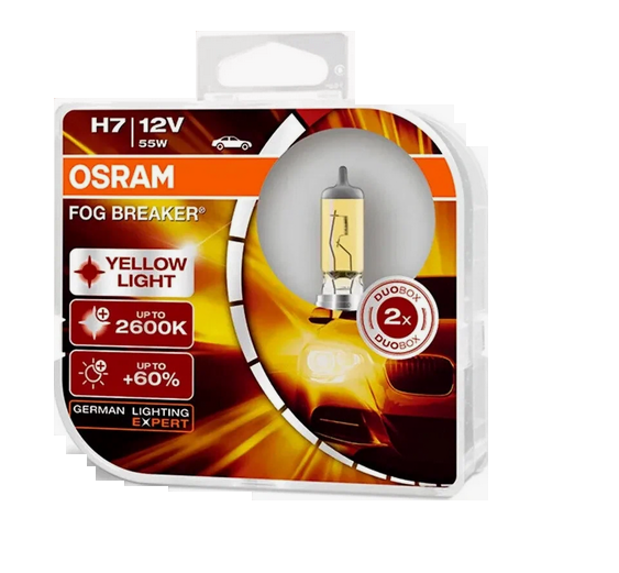 Автолампа 12V H7 (55) PX26D FOG BREAKER (евробокс,2шт) OSRAM (O-62210FBR2(EURO))