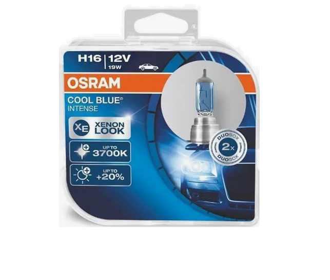 Автолампа 12V H16 (19) PGJ19-3+20% COOL BLUE INTENSE 4200K (евробокс,2шт) OSRAM (O-64219CBI2)