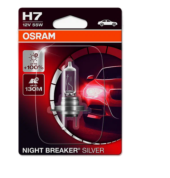 Автолампа 12V Н7 (55) PX26d+100% NIGHT BREAKER SILVER(блистер) OSRAM (О-64210NBSбл)