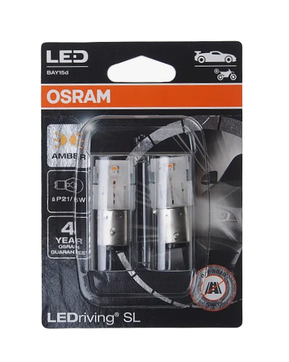 Автолампа 12V P21/5W (BAY15d) LED (блистер, 2шт) OSRAM (O-7528DYP-2бл)