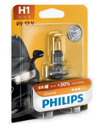 Автолампа 12V Н1 (55) Р14.5s+30% PREMIUM блистер PHILIPS (Р-12258 PRбл)