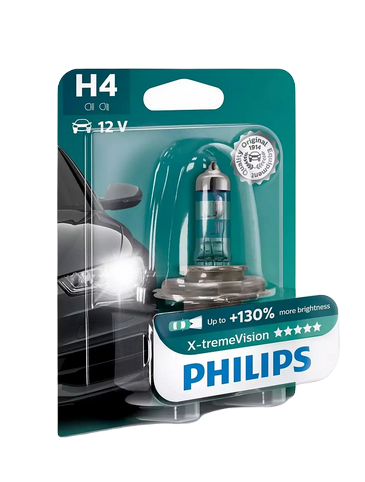 Автолампа 12V H4 (60/55) P43t-38+130% X-TREME VISION G-FOFCE (блистер) PHILIPS (P-12342XVGбл)