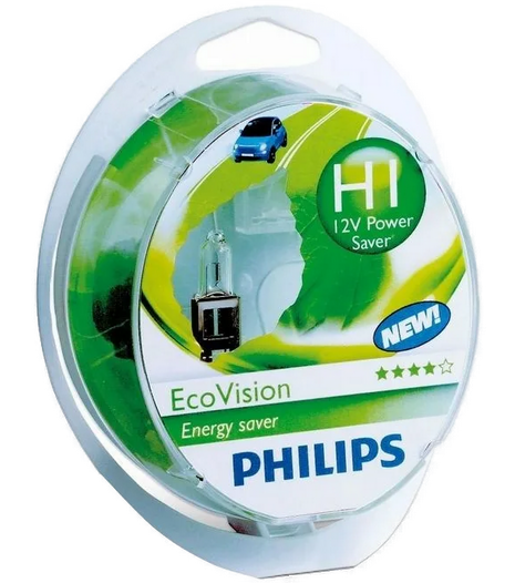 Автолампа 12V Н1 (55) Р14.5s ECO Vision (2шт.)  PHILIPS (P-12258 ECO2)