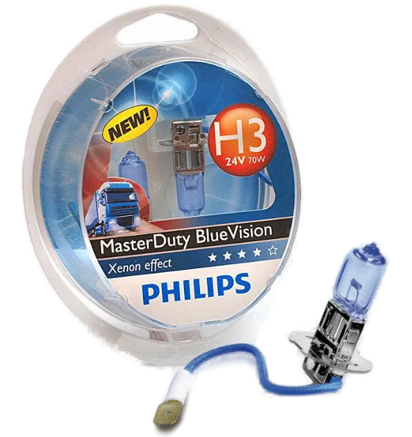 Автолампа 24V Н3 (70) РК22s MASTER DUTY BLUE VISION (2шт) PHILIPS (Р-13336MDBV2)