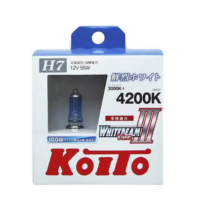 Автолампа 12V H7 55W (100W) HI-TEMP  2шт KOITO Whitebeam (P0755W)